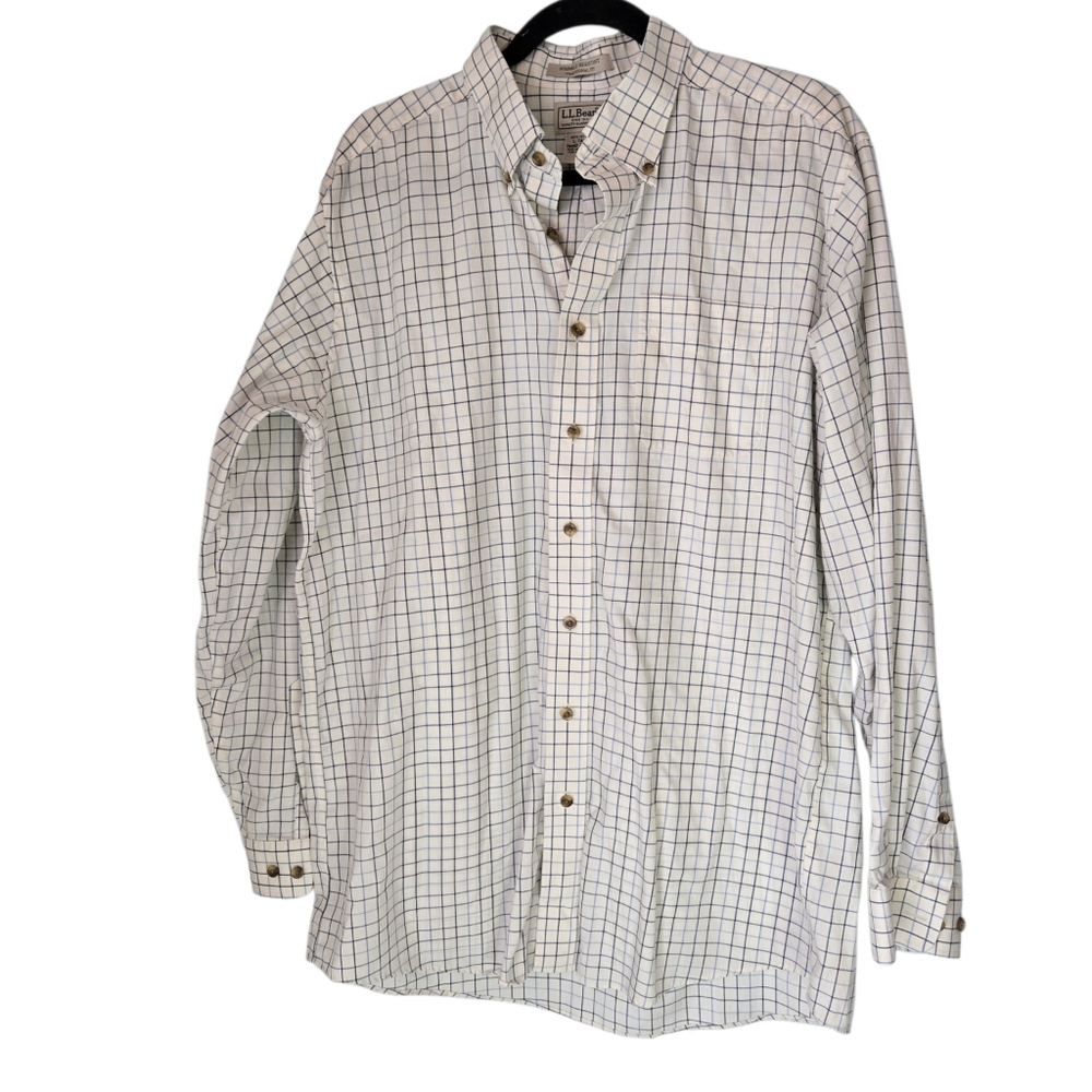 L.L. Bean Men's Wrinkle Resistant Plaid Shirt Sze L Tall